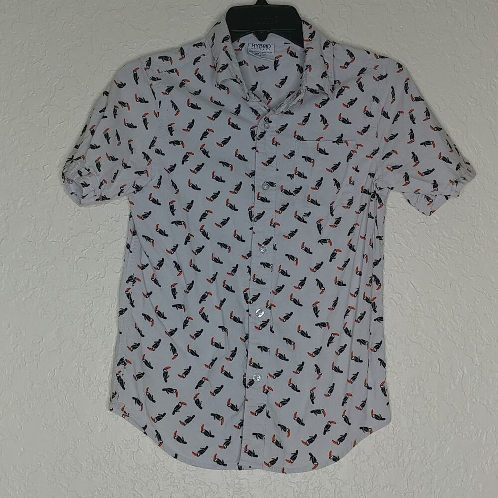 Hybrid Apparel Bird Print Shirt Size M (kid)